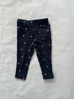 Girls Navy Heart Print Leggings